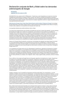 Declaración conjunta de Bork y Sidak sobre las demandas antimonopolio de Google