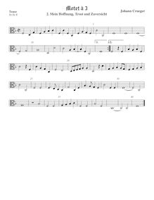 Partition ténor viole de gambe (alto clef), Motets, Crüger, Johann par Johann Crüger