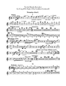 Partition trompette 1, 2 (C), Contralto trompette (F), pour Golden Cockerel ()