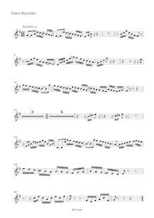 Partition Var.11 - ténor enregistrement , Goldberg-Variationen, Goldberg Variations ; Aria mit 30 Veränderungen ; Clavier-Übung IV