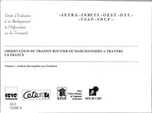 Observation du transit routier de marchandises à travers la France. : 1
