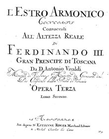 Partition altos II (ripieno), violon Concerto, D major, Vivaldi, Antonio