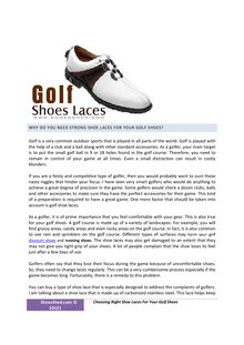 Why Do You Need Strong Shoe Laces For Your Golf Shoes