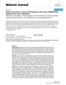 Malaria and water resource development: the case of Gilgel-Gibe hydroelectric dam in Ethiopia