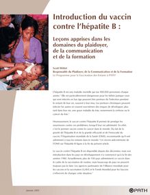 Introduction du vaccin contre l hépatite b   leçons apprises dans