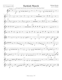 Partition trompette 2 (B♭), Marcia turchesca, Turkish March, C major