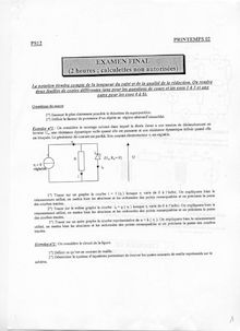 Mesures et électricité 2002 Tronc Commun Université de Technologie de Belfort Montbéliard