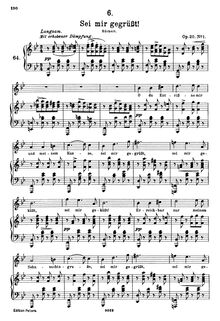 Partition complète, Sei mir gegrüsst!, D.741 (Op.20 No.1), I Greet You