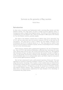 Lectures on the geometry of ag varieties