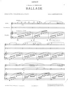 Partition de piano, Ballade, Lefebvre, Charles
