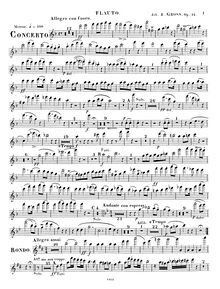 Partition flûte, violoncelle Concerto, Op.14, Concerto in Forme d un Concertino pour Violoncelle avec Accompagnement de l Orchestre ou du Pianoforte, Op.14