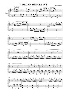 Partition , Sonata en F major, 11 orgue sonates, Majer, Beno
