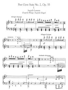 Partition complète, Peer Gynt  No.2 Op.55, Grieg, Edvard par Edvard Grieg