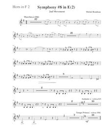 Partition cor 2 (F), Symphony No.8, E major, Rondeau, Michel par Michel Rondeau