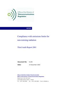Compliance with emissions limits for non-ionising radiation - Third  Audit Report 2001