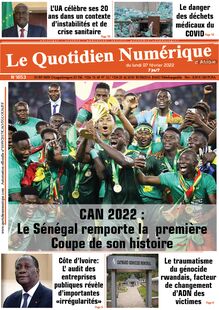 Le Quotidien Numérique d’Afrique n°1852 - du lundi 07 février 2022
