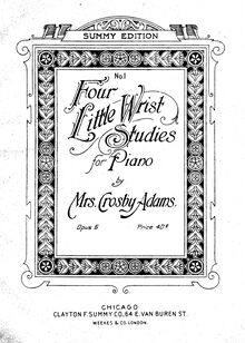 Partition complète, 4 Little Wrist études, Adams, Mrs. Crosby