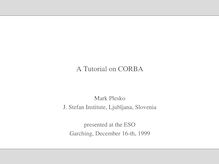 CORBA tutorial advanced