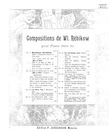 Partition complète, Dans leur pays, Op.27, Rebikov, Vladimir