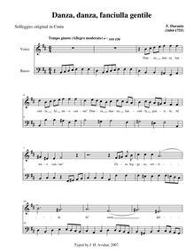 Partition Original score transposed pour Bmin (mezzo-soprano), PDF, Danza fanciulla gentile