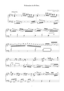 Partition No.3 en D major, 12 Polonaises, F.12, Bach, Wilhelm Friedemann