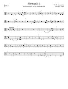 Partition ténor viole de gambe 3, alto clef, Madrigali A Cinque Voci. Quatro Libro par Carlo Gesualdo