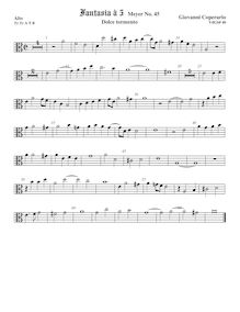 Partition ténor viole de gambe 1, alto clef, Fantasia pour 5 violes de gambe, RC 63