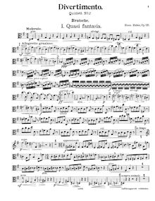 Partition de viole de gambe, Piano quintette No.2, Divertimento