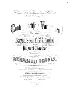 Partition Piano 1, Contrapuntal Variations on a Gavotte by Handel