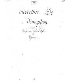 Partition violon 2, Démophon, Vogel, Johann Christoph