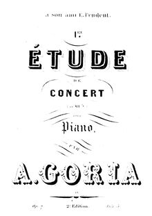 Partition complète, Etude de Concert, E♭ major, Goria, Alexandre Édouard