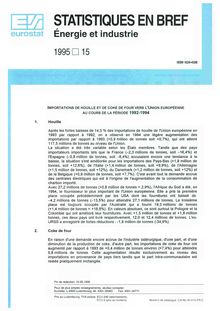 Importations de houille et de coke de four vers l Union européenne au cours de la période 1992-1994