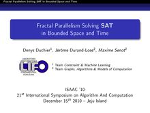 Fractal Parallelism Solving SAT in Bounded Space and Time