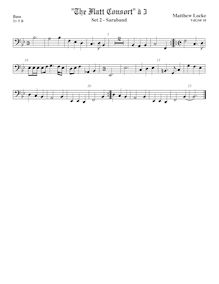 Partition viole de basse, Flatt Consort, The Flat Consort for My Cousin Kemble par Matthew Locke