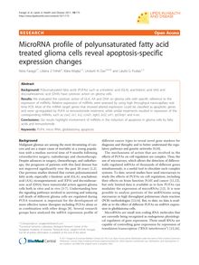 MicroRNA profile of polyunsaturated fatty acid treated glioma cells reveal apoptosis-specific expression changes