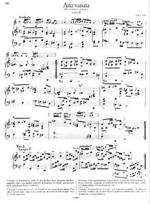 Partition complète, Aria variata, Alla maniera italiana, A minor
