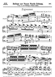Partition No.2 Zigeuner, Piano pièces, Op.111, Blumenthal, Paul