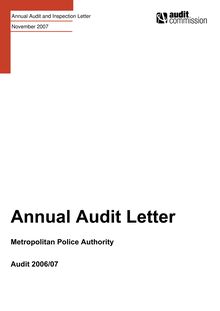 National Audit and Inspection Letter - November 2007 