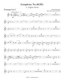 Partition trompette (en C), Symphony No.40, Rondeau, Michel par Michel Rondeau