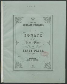 Partition complète (color), Piano Sonata, Op.22, Pauer, Ernst