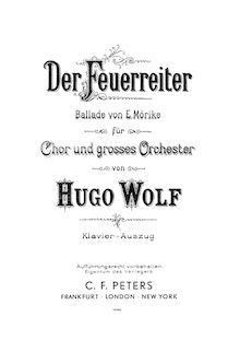 Partition 4, Der Feuerreiter, Mörike chansons, Wolf, Hugo