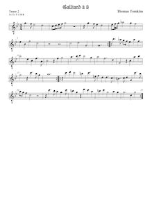 Partition ténor viole de gambe 2, octave aigu clef, Pavan et Galliard pour 6 violes de gambe par Thomas Tomkins