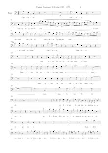 Partition basse , partie, Cantiones Sacrae. Op.4, Schütz, Heinrich