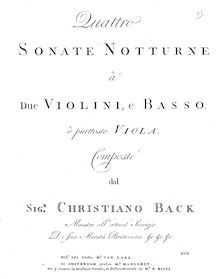 Partition violoncelle, 4 Nocturnal Trio sonates, W B.30-35, 4 Sonate Notturno a 2 Violini e Basso o piuttosto Viola