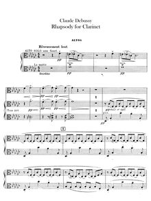 Partition altos, Première rapsodie, Debussy, Claude