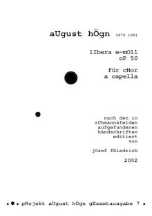 Partition complète et parties, Libera me, E minor, Högn, August
