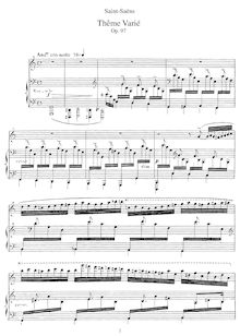 Partition complète, Thème varié, Op. 97, Saint-Saëns, Camille