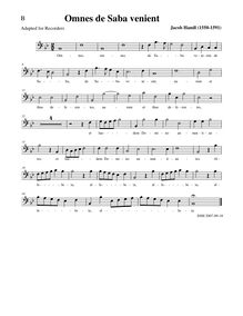 Partition basse enregistrement , Omnes de Saba venient, C major