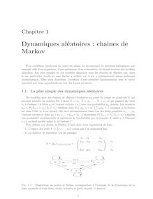 Dynamiques aleatoires chaines de Markov