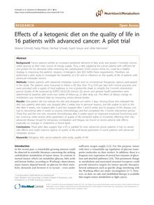 Effects of a ketogenic diet on the quality of life in 16 patients with advanced cancer: A pilot trial